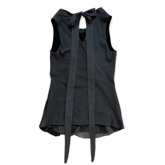 Siste’s Made in Italy Grey High Neck Sleeveless Top with Tie Back - Picture 5 of 8